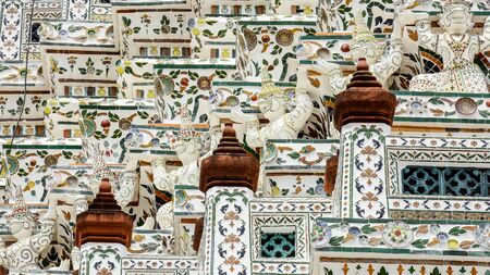 giant and the king of monkey statues at The temple of dawn - Wat Arun Thailand.
