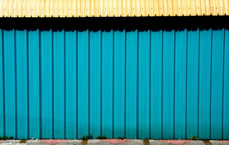 blue metal sheet for industrial building and construction - background