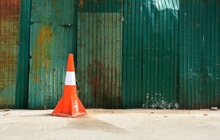 Traffic cone on footpath