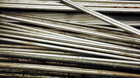 pattern of old and rusty metal cylinder pipeの写真素材