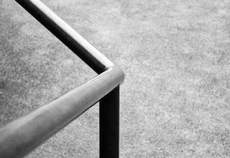 closeup steel railing in the park - monochromeの写真素材