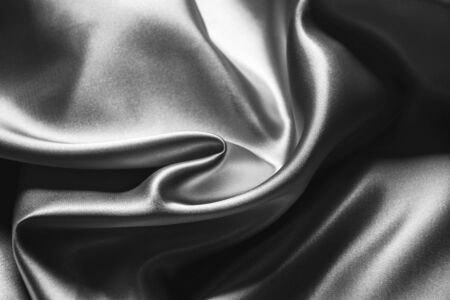 Silver wavy Silk background textureの写真素材