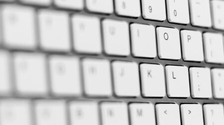 white keyboard of a modern laptop. - close up.