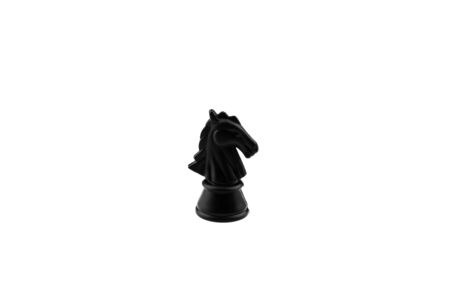 black horse chess figures isolated on a white background.の写真素材