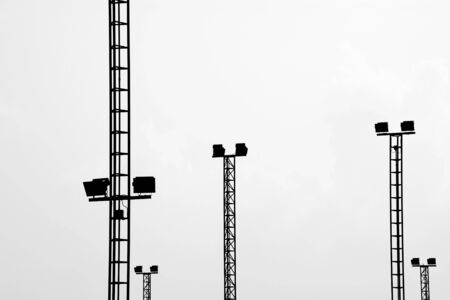 Stadium lights on white background