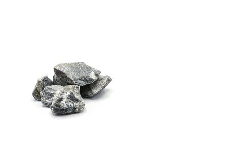 pile of a gey rock isolated on white background