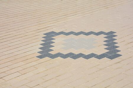 patterned paving tiles, old ceramic brick floor background