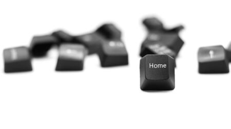 home button of keyboard isolated on white backgroundの写真素材