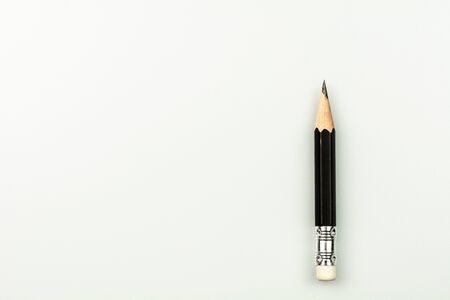 small used pencil isolated on white background.の写真素材