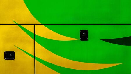 bus door handle for transportation backgroundの写真素材
