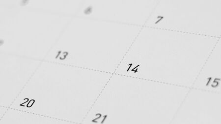 date of february 14 on the calendar. - Valentine's Day concept.の写真素材