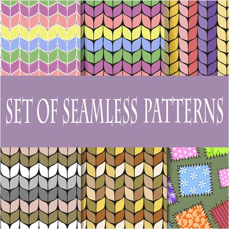 Set of seamless patterns of the six samples,  vector graphics.のイラスト素材
