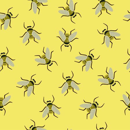 Seamless pattern with beesのイラスト素材