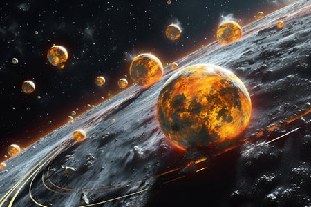 Space concept, futurism. Generative AIの素材