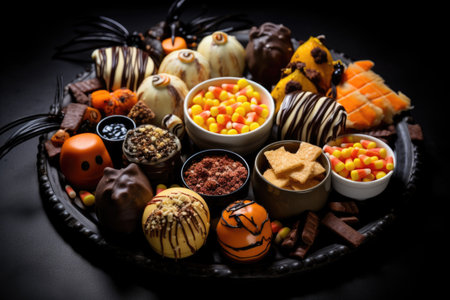 Halloween themed dessert platter, Halloween food conceptの素材
