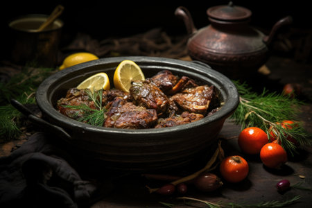 easter lamb dish prepared according to traditional festive customsの素材