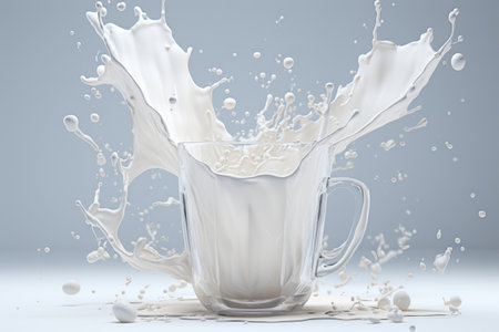 Milk splash in glass cupの素材