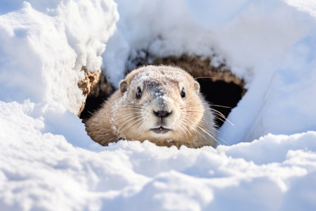 Groundhog day traditional symbolism of anticipation, folklore, and seasonal transitionの素材