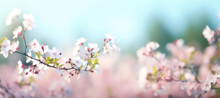 Abstract Spring Floral Background with Free Copy Space - Ideal for Design Projects and Cardsの素材