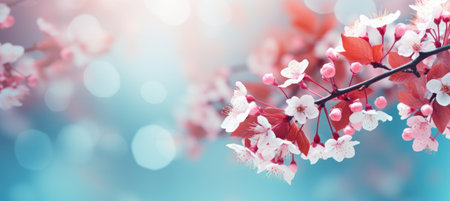 Colorful Abstract Spring Floral Background with Free Space for Creative Design Projectsの素材