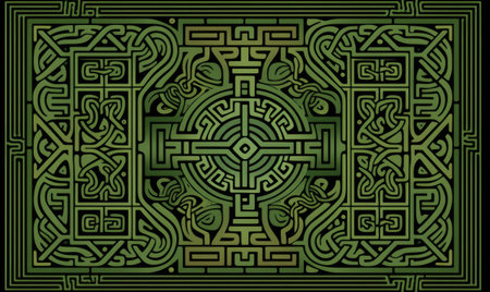 Green abstract Celtic patterns backgroundの素材