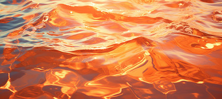 Golden peach fuzz 2024 sunlight reflects on rippling water, creating a captivating color tapestryの素材