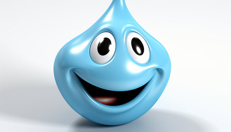 Colorful cartoon 3d character water droplet holding earth, world water day concept illustrationの素材