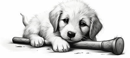 National puppy day brush calligraphy template for pet lovers banner, card, poster, and backgroundの素材