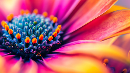 macro close-up of vibrant color flower as a creative abstract backgroundの素材