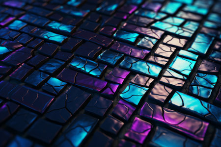 Abstract metallic holographic shape in multicolored spectrum for futuristic design conceptsの素材