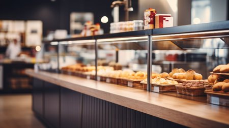 Blurred shopping mall business center interior background for professional presentationsの素材