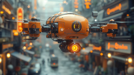 drone package delivery, automated drone drops off packages, advancing automation in logistics and delivery servicesの素材