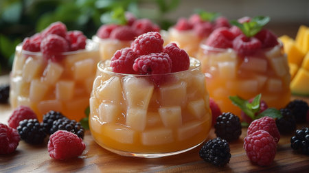 mango pudding recipe, chilled tropical mango pudding filled with juicy fruit flavor, making it a perfect choice for a refreshing summer dessertの素材
