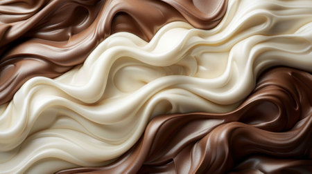 dessert packaging texture, cream and chocolate swirl background with a smooth finish, perfect for dessert package design, creating an elegant lookの素材