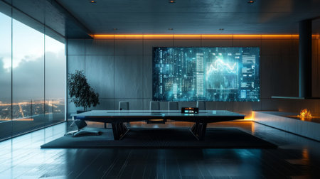 futuristic home dcor, sleek and high-tech home decor featuring hover furniture, holographic displays, and minimalist design for a futuristic and sophisticated interiorの素材