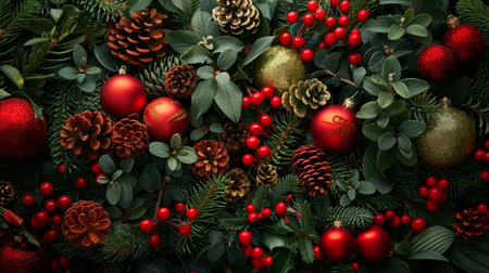 christmas wallpaper, festive christmas wallpaper with red and green hues, perfect for uplifting your home decor with holiday spiritの素材