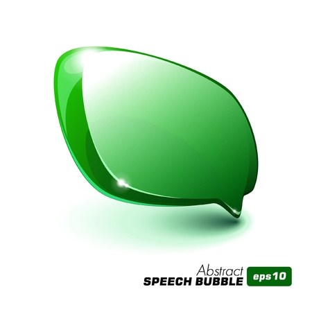Abstract Glass Speech Bubble Greenのイラスト素材