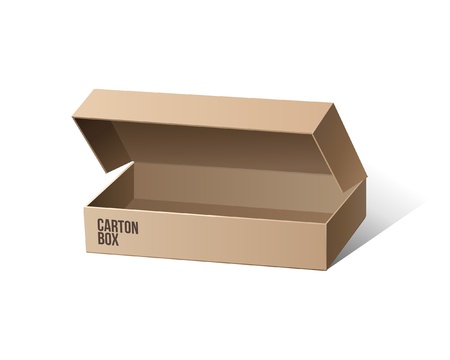 Long Carton Package Box Opened