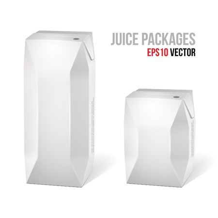 Two Juice Carton Packages Blank White Versionのイラスト素材