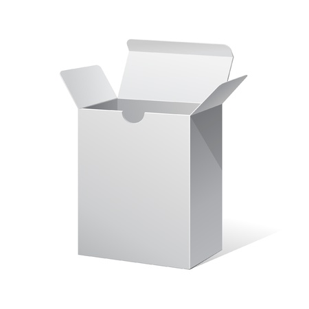 Package Box Opened White Blankのイラスト素材