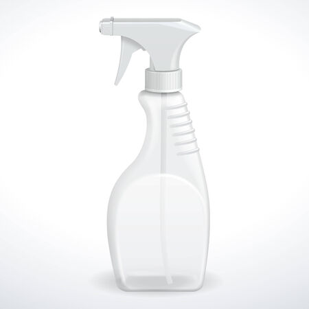Spray Pistol Cleaner Plastic Bottle White Transparent  Vector のイラスト素材