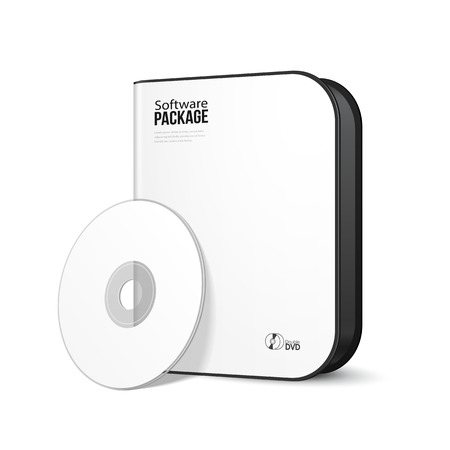White Rounded Modern Software Package Box With DVD, CD Disk Or Other Your Product EPS10 のイラスト素材