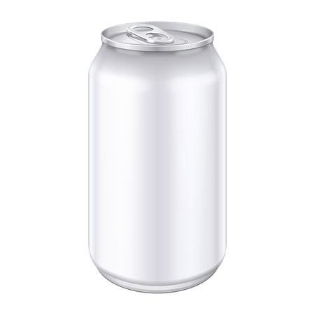White Metal Aluminum Beverage Drink Can 500ml. Ready For Your Design. Product Packing Vector EPS10のイラスト素材
