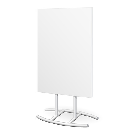 Simple Outdoor Indoor Stander Advertising Stand Banner Shield Display, Advertising. Mock Up Products On White Background Isolated. Ready For Your Design. Product Packing. Vectorのイラスト素材