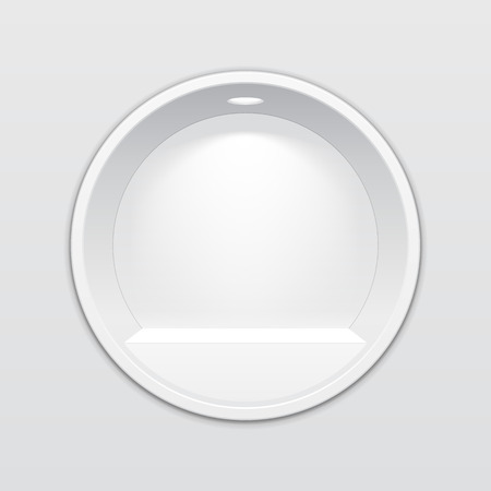 Empty Round Circle Niche Shelf Display In The Wall. To Present Your Product. Mock Up. 3D Illustration. Ready For Your Design. Advertising. Vector EPS10のイラスト素材