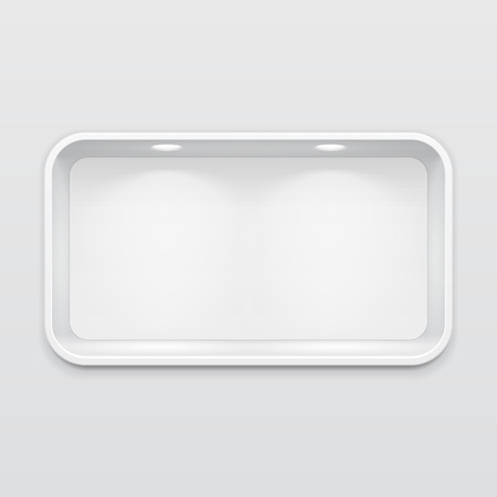 Empty Rounded Niche Shelf Display In The Wall. To Present Your Product. Mock Up. 3D Illustration. Ready For Your Design. Advertising. Vector EPS10のイラスト素材