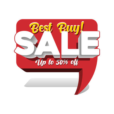 Sale Product Up To 50Off 3D Red Digits Banner, Template Fifty Percent. Sale, Discount. Grayscale, White Numbers. Illustration Isolated On White Background.のイラスト素材