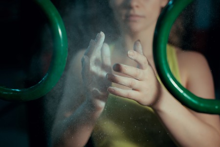 woman working out in a gymの写真素材