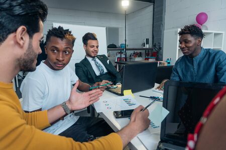 International meeting of colleagues from different countries. Management Board. TeamworkÑ Friendship of peoplesの写真素材