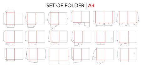 A4 template folder set with die cuts.のイラスト素材